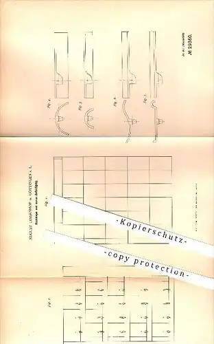 original Patent -  August Lüssenhop in Göttingen , 1884 , Dachziegelbefestigung , Hochbau , Dachdecker , Dach !!!