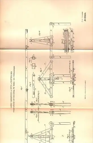 original Patent - Ernst Mehlhorn in Stein bei Hartenstein , 1895 ,  Gliedermaßstab für Hohlmessungen !!!