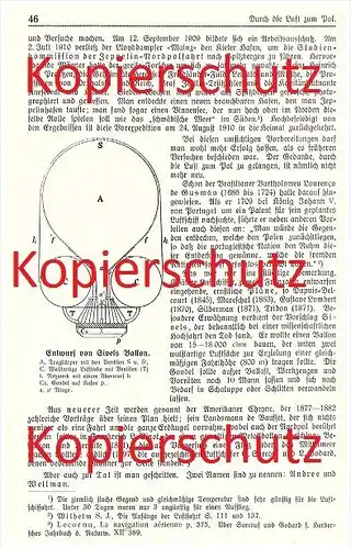 original Zeitungsbericht - 1911 - Flug zum Pol , Nordpol , Andree , Luftschiff , Wellmann Däneninsel , Polarforscher !!!