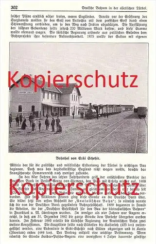 original Zeitungsbericht - 1911 - Deutsche Eisenbahnen in der asiatischen Türkei , Eski Schehir ,  Pekdemir , Eisenbahn