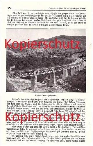 original Zeitungsbericht - 1911 - Deutsche Eisenbahnen in der asiatischen Türkei , Eski Schehir ,  Pekdemir , Eisenbahn