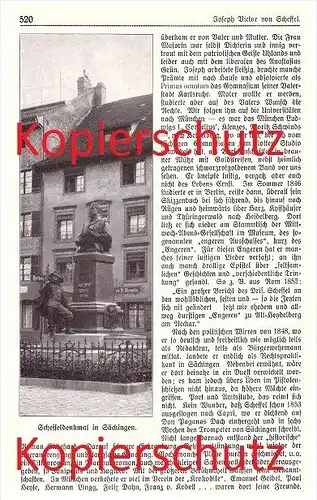 original Zeitungsbericht - 1911 -  Bad Säckingen , Joseph Victor von Scheffel  !!