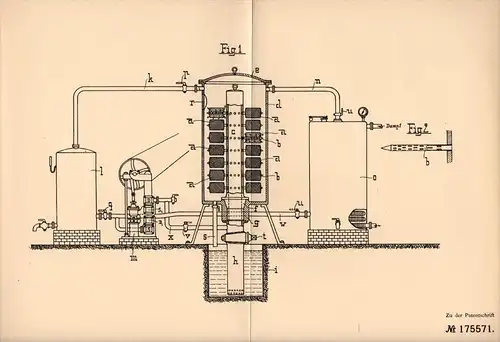 Original Patentschrift - Dr. W. Möller - Holtkamp in Werden b. Essen , 1905 , Apparat zum Trocknen von Garn !!!