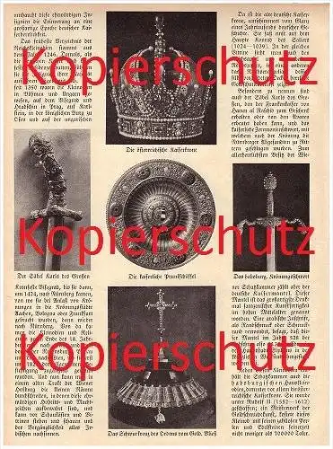 original Zeitungsbericht - 1928 - Die Wiener Schatzkammer , Kaiserkrone , Reichsapfel , Reichskreuz , Orden , Säbel !!!