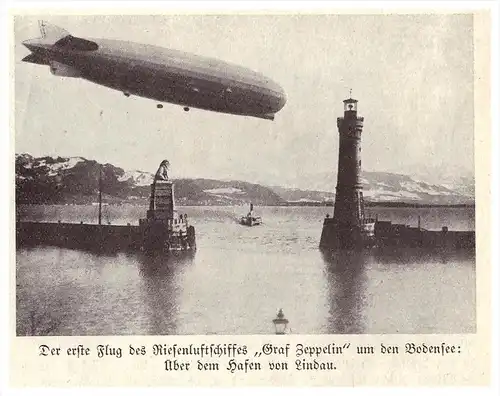 original Zeitungsausschnitt - 1928 - Der erste Flug des Zeppelin , Hafen von Lindau , Flug um den Bodensee , Luftschiff