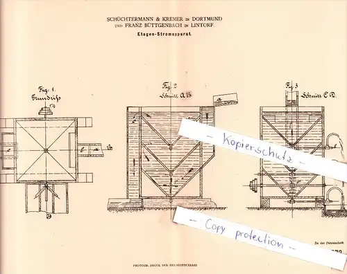 Original Patent - Schüchtermann & Kremer in Dortmund und Franz Büttgenbach in Lintorf , 1882  !!!