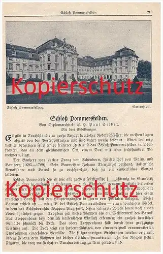 original Zeitungsbericht - 1926 - Pommersfelden , Schloß , Architektur !!!