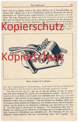 original Zeitungsbericht - 1926 - Vergaser für Automobile und Flugzeuge , Technik , Oldtimer , Flugzeug !!!