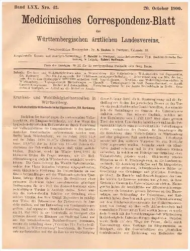 original Prospekt - Wilhelmsheim b. Oppenweiler - 1900 - Backnang , Kur , Heilanstalt , Arzt , Krankenhaus , Heilanstalt