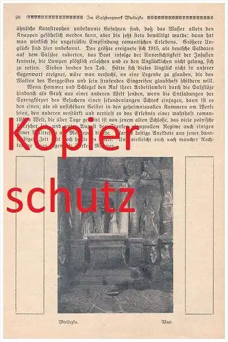 original Zeitungsbericht - 1926 - Salzbergwerk in Wieliczka , Schlesien , Groß Salze , Salz , Bergwerk !!!