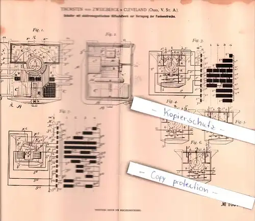 Original Patent - Thorsten von Zweigbergk in Cleveland , Ohio, V. St. A. , 1897 , !!!