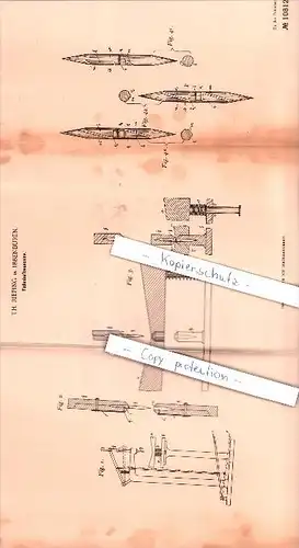 Original Patent - Th. Rieping in Ibbenbüren , 1898 , Fadenheftmaschine !!!