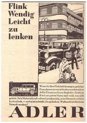 original Werbung - 1930 - ADLER Favorit - Krankenwagen , Oldtimer !!