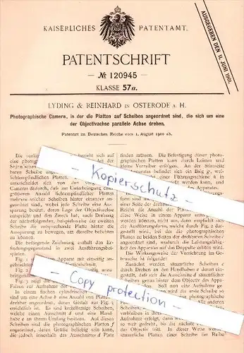 Original Patent - Lyding & Reinhard in Osterode a. H. , 1900 , Photographische Camera !!!
