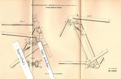 Original Patent - Wiliam Walker Reid in Edinburgh , 1900 , Spring-loaded rack for bicycle !!!