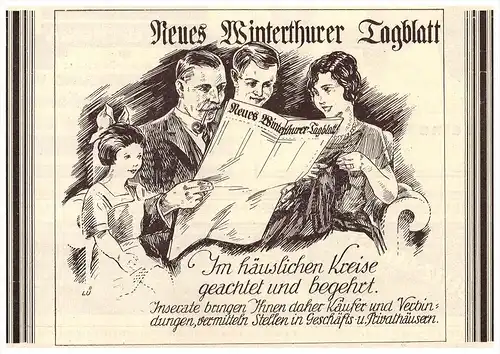 original Werbung - 1926 - Tageblatt Winterthur , Zeitung , Druckerei !!!