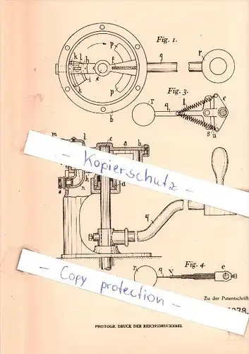 Original Patent   -  Loth & Cie in Annen i. W. , 1906 , Wasserdruckmaschine !!!