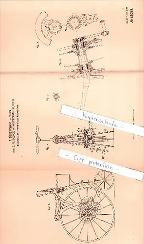 Original Patent  -  F. Tentschert in Wien und F. W. Minck in Hottingen - Zürich , 1887 , Sattlerei !!!