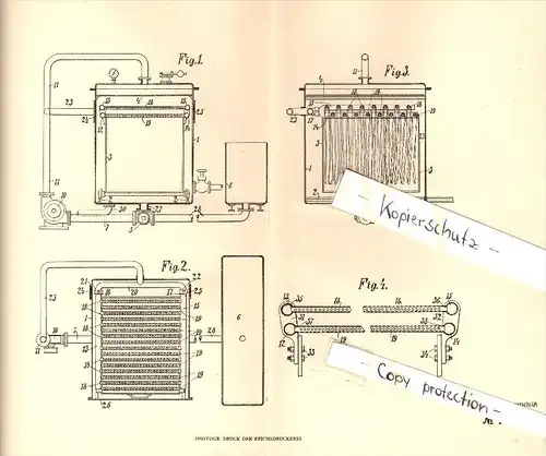 Original Patent -  Arnold Walty in Aargau , Schweiz , 1905 , Apparat zum Kochen von Baumwolle , Gewebe , Textilien !!!