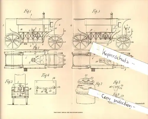 Original Patent - Johann Wally und Josef Pongracz in Neusiedl am See , 1906 , fahrbare Feldküche , Küche !!!