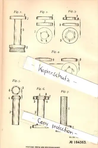 Original Patent - Jean Lapin und Alfred Saeys in Roulers , 1906 , Holzspule mit Metallbekleidung !!!