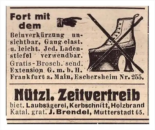 original Werbung - 1916 - J. Brendel in Mutterstadt und Eschersheim b. Frankfurt a.M. !!!