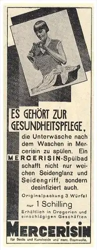original Werbung - 1930 - Merceresin , Spülbad Seide , Drogerie , Kunstseide !!!