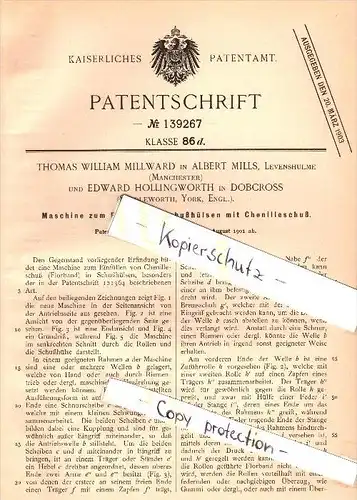 Original Patent -T. Millward in Albert Mills and E. Hollingworth in Dobcross , 1901 ,  Machine for shot sleeves !!!