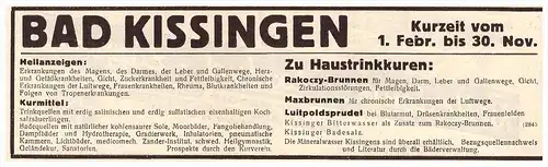 original Werbung - 1935 - Bad Kissingen , Kur , Arzt , Apotheke !!!