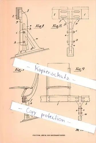 Original Patent - Gustav Ebert in Biesenthal , 1906 , Befestigung von Sitzen in Schauräumen !!!