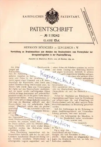 Original Patent - Hermann Hölscher in Lengerich i. W. , 1899 , Druckvorrichtung bei Dütenmaschinen !!!