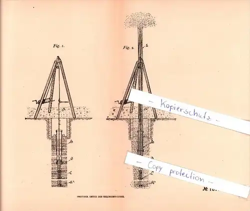 Original Patent - Heinrich Böttcher in Harburg a.d. Elbe, 1905 ,  Reinigen von Rohrbrunnenfiltern !!!