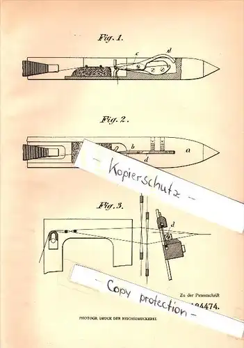 Original Patent - Heinrich Maurer in Thalwil , 1905 , Kettenwächterschützen , Weberei , Weber !!!