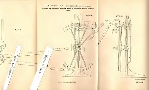 Original Patent - C. Challiner in Ardwick , Manchester , 1888 , Apparatus for the production of car wheels !!!