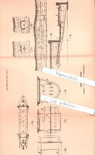 Original Patent - Johannes von Donat in Leipzig , 1901 , Untersee - Verbindungsbahn !!!