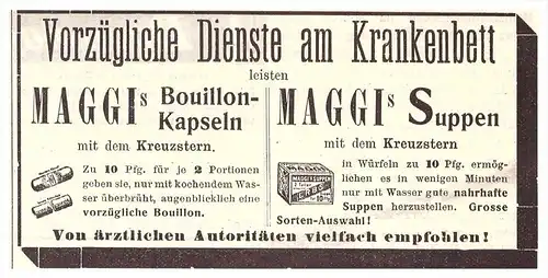 original Werbung - 1905 - Maggi Suppe , Kapseln , Kur , Arzt , Apotheke !!!
