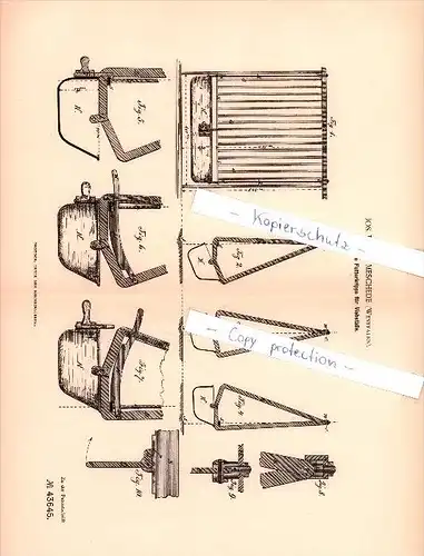 Original Patent -  Jos. Frin in Meschede , Westfalen ,1887 ,  Bewegliche Futterkrippe für Viehstall , Landwirtschaft !!