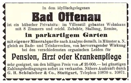 original Werbung - 1914 - Bad Offenau , Mineralquelle , Kur , Arzt , Apotheke  !!!