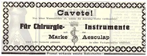 original Werbung - 1914 - Aesculap , Chirurgie - Instrumente , Äskulap !!!