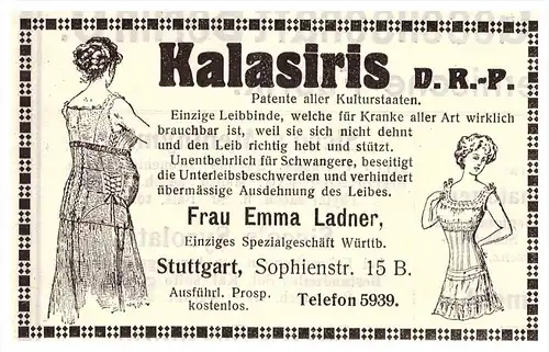 original Werbung - 1914 - KALASIRIS , E. Ladner , Stuttgart , Arzt , Apotheke !!!