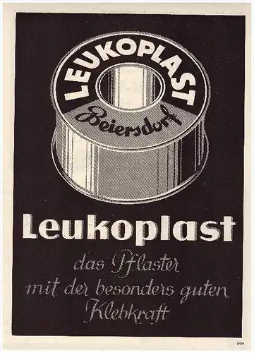 original Werbung - 1938 - Leukoplast , Pflaster , Beiersdorf , Arzt , Apotheke !!