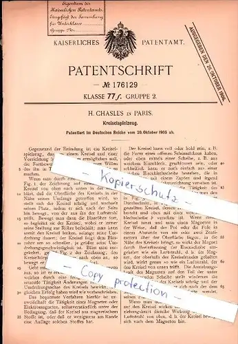 Original Patent - H. Chasles dans Paris , 1905 , Gyro jouet , Kreisel - Spielzeug !!!