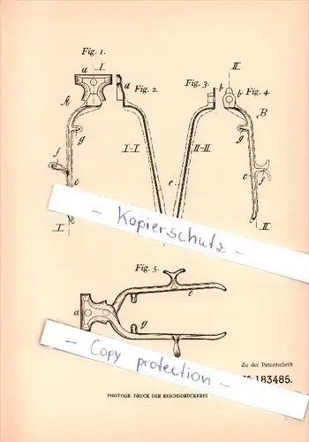 Original Patent - Gebrüder Engels in Nümmen - Gräfrath b. Solingen ,1905 , Haarschneidemaschine , Friseur !!!