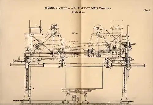 Original Patent -  Armand Auguste dans La Plaine Saint-Denis , 1887 , Vu pour la pierre !!!