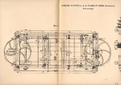 Original Patent -  Armand Auguste dans La Plaine Saint-Denis , 1887 , Vu pour la pierre !!!