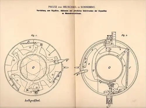 Original Patent - Prigge und Heuschkel in Sonneberg , 1887 , Regulierung für Camera , Photographie , Kamera , Objektiv !