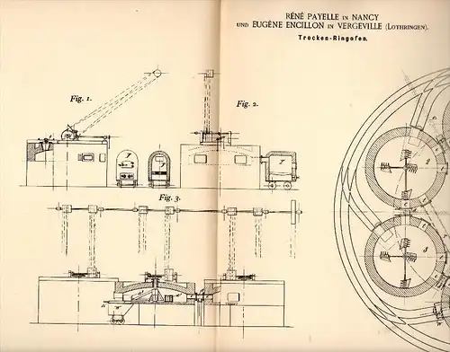 Original Patentschrift -E. Engillon dans Vergeville / Lignéville ,1891, Étuve , four , Vittel ,R. Payelle dans Nancy !!!