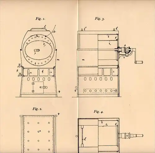 Original Patentschrift - R. Frey in Guntersblum a. Rhein, 1905 , Waschmaschine mit Heizvorrichtung !!