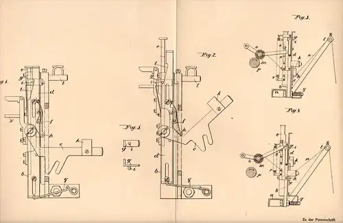 Original Patentschrift - A. Schwartner in Landhaus Taubenmühle b. Elsterberg i.V., 1906 , Apparat für Spulmaschine !!!