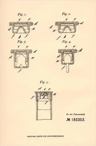 Original Patentschrift -M. Walbinger in Bischweiler i.E.,1905, Igniter pistolet, fusil, munitions, Bischwiller i. Elsass